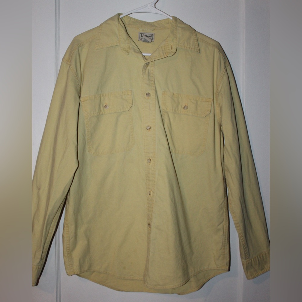 L.L. Bean Yellow Button Up Shirt Men’s Small